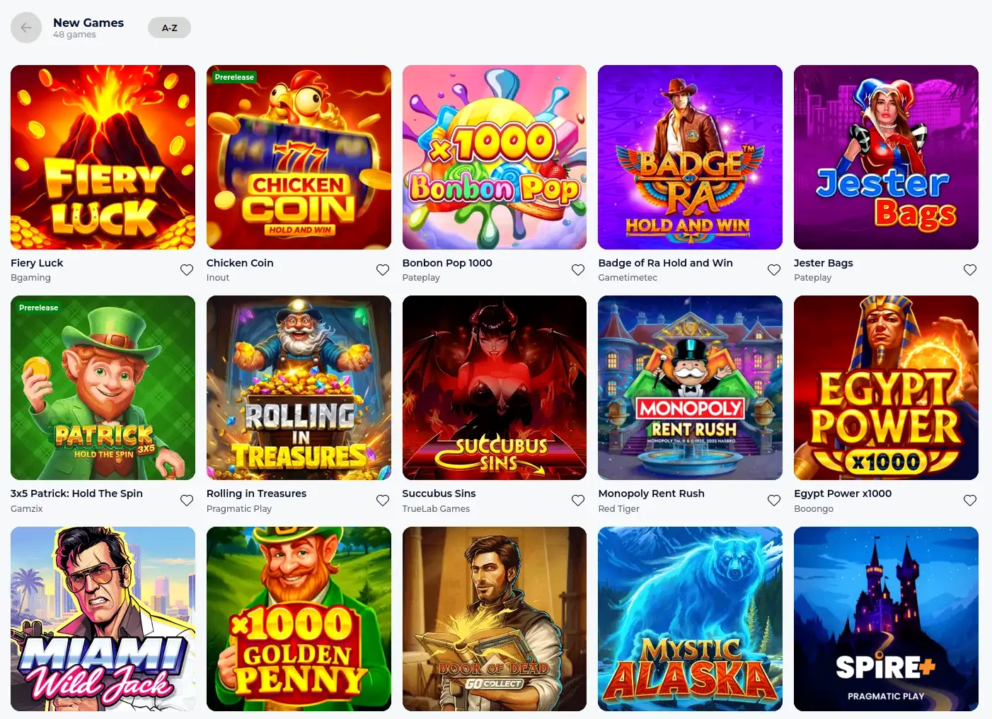 Monsterwin Casino Login-Bereich und Spielübersicht